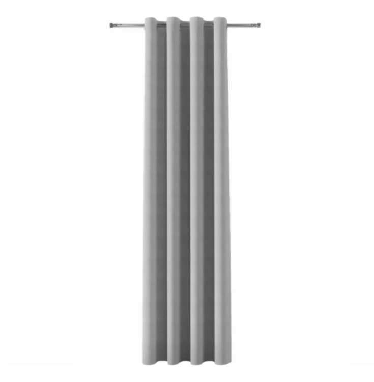 Zasłona welwetowa blackout 140x260 cm pastelowa szara na przelotkach, elegancka przyciemniająca