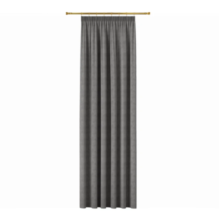 Zasłona welwetowa blackout 140x260 cm szara na taśmie, elegancka przyciemniająca