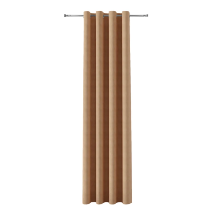 Zasłona welwetowa blackout 140x260 cm ciemna kawowa na przelotkach, elegancka przyciemniająca