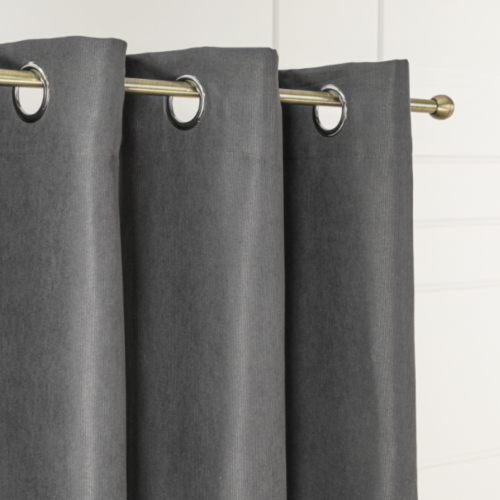 Zasłona welwetowa blackout 140x260 cm ciemna szara na przelotkach, elegancka przyciemniająca