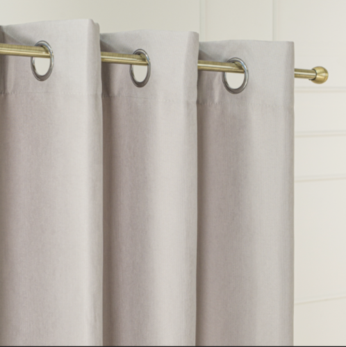 Zasłona welwetowa blackout 140x260 cm stalowa na przelotkach, elegancka przyciemniająca