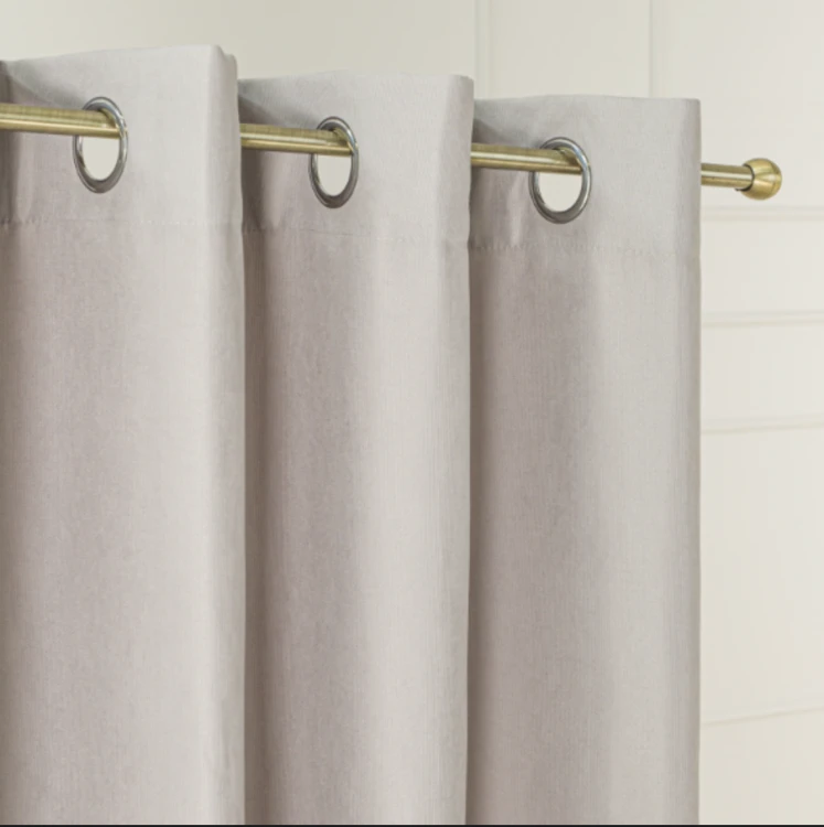 Zasłona welwetowa blackout 140x260 cm stalowa na przelotkach, elegancka przyciemniająca