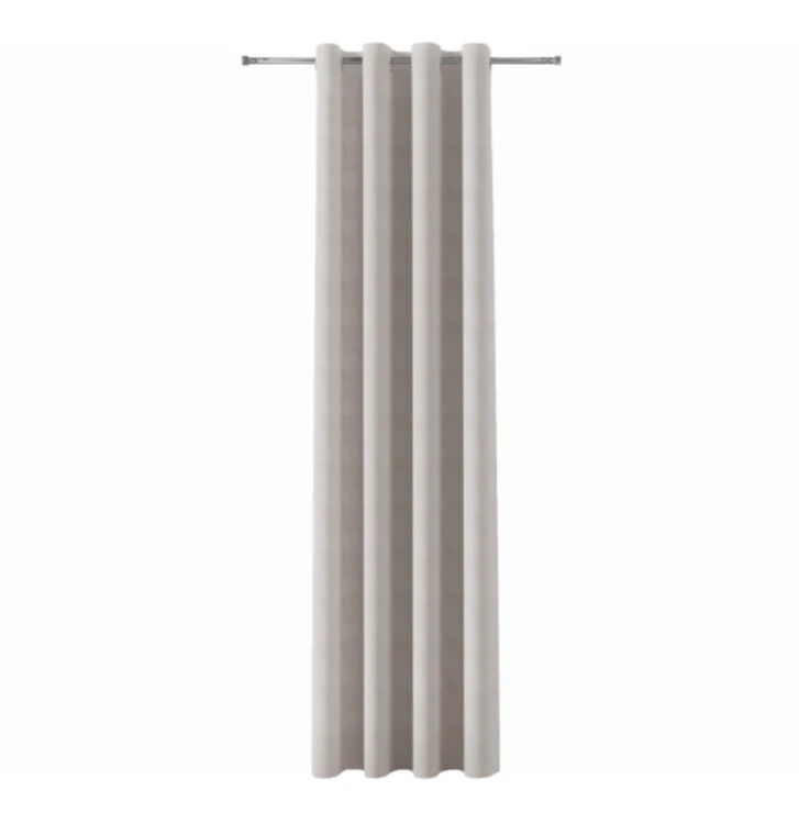 Zasłona welwetowa blackout 140x260 cm stalowa na przelotkach, elegancka przyciemniająca