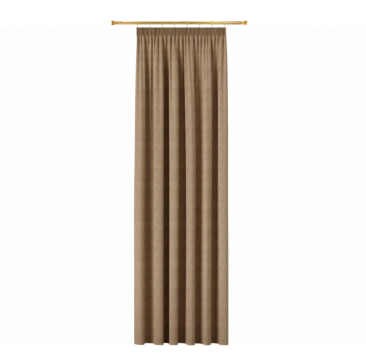 Zasłona welwetowa blackout 140x260 cm ciemna ciepła beżowa na taśmie, elegancka przyciemniająca