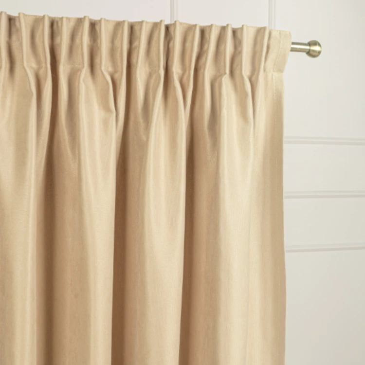 Zasłona welwetowa blackout 140x260 cm cappuccino na taśmie, elegancka przyciemniająca