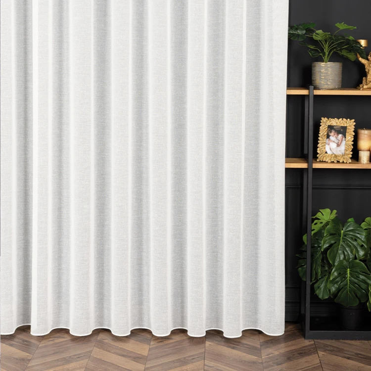 Firana Natural Look 140x260 cm, offwhite – tkanina z ołowianką