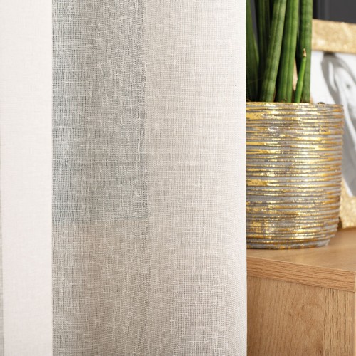 Firana Natural Look 140x260 cm, ecru – tkanina z ołowianką