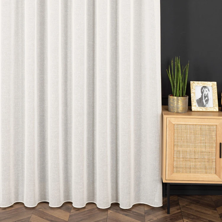 Firana Natural Look 140x260 cm, ecru – tkanina z ołowianką