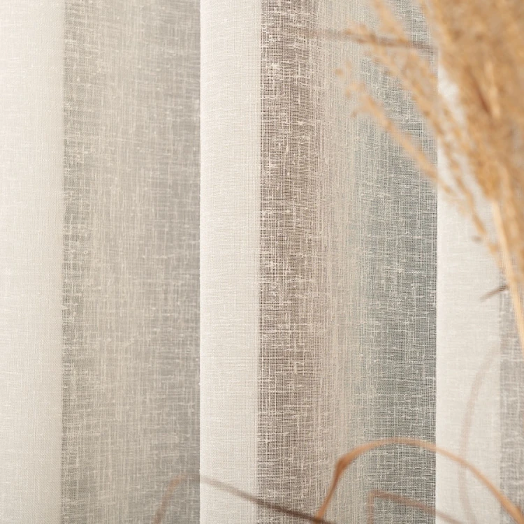 Firana Natural Look 140x260 cm, kremowa – tkanina z ołowianką