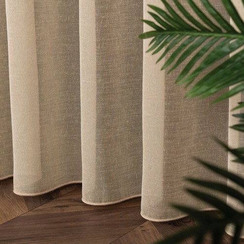 Firana Natural Look 140x260 cm, beżowa – tkanina z ołowianką