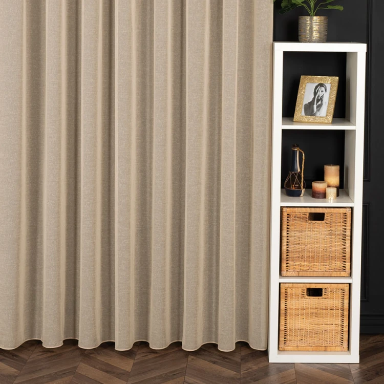Firana Natural Look 140x260 cm, beżowa – tkanina z ołowianką