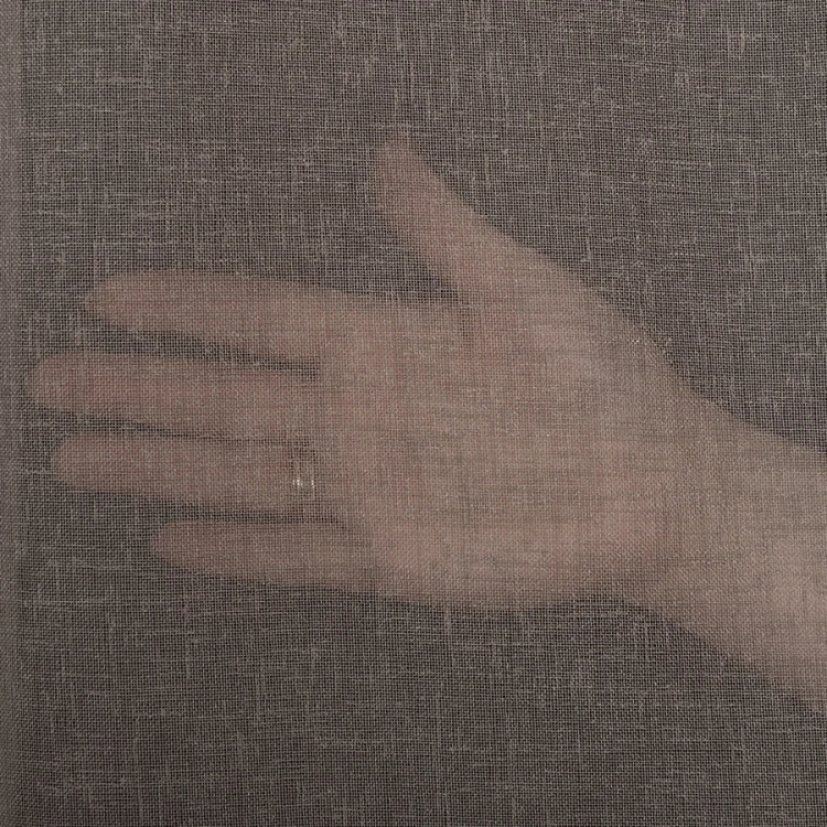 Firana Natural Look 140x260 cm, brązowa – tkanina z ołowianką