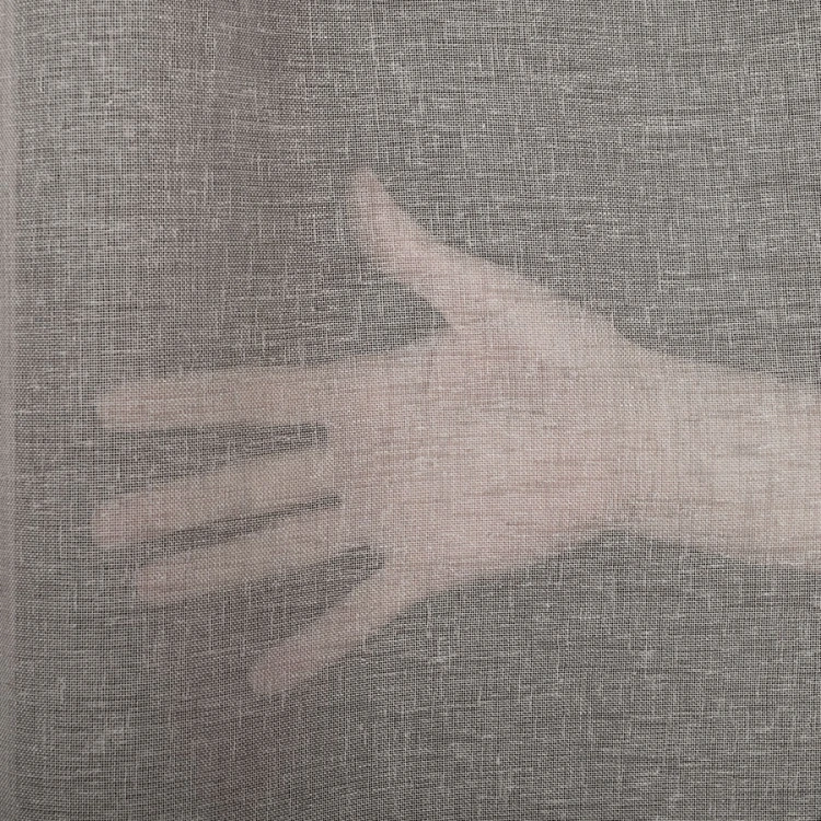 Firana Natural Look 140x260 cm, szara – tkanina z ołowianką