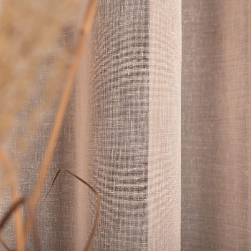 Firana Natural Look 140x260 cm, pastelowy róż – tkanina z ołowianką