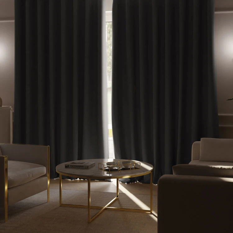 Zasłona Blackout na Taśmie, ciemny ciepły szary – 140x250 cm