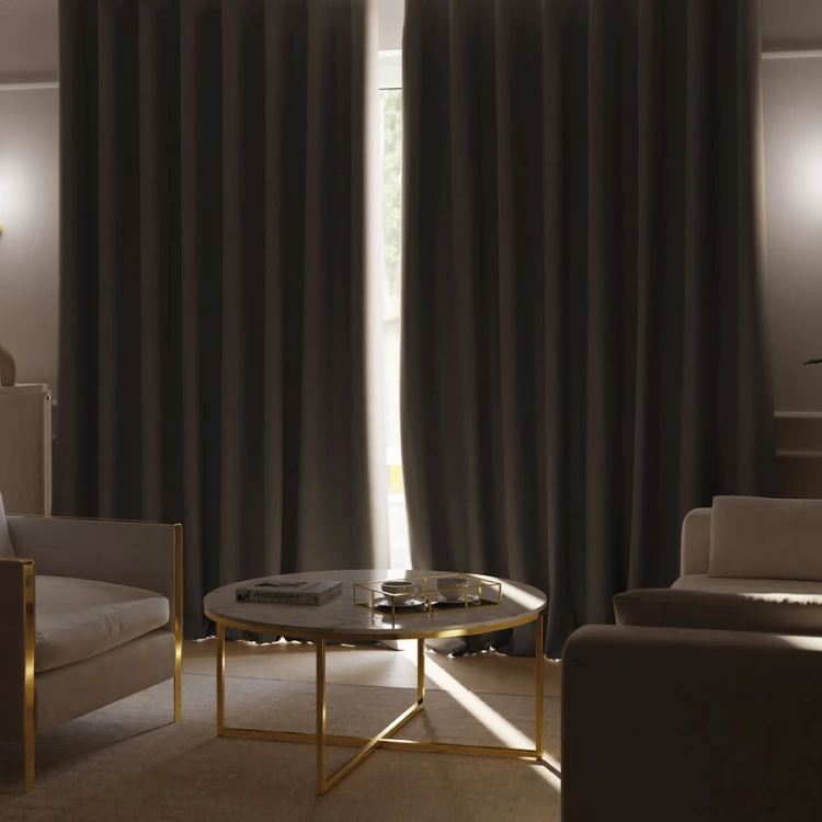 Zasłona Umbra blackout na taśmie, beżowa – 140x230 cm